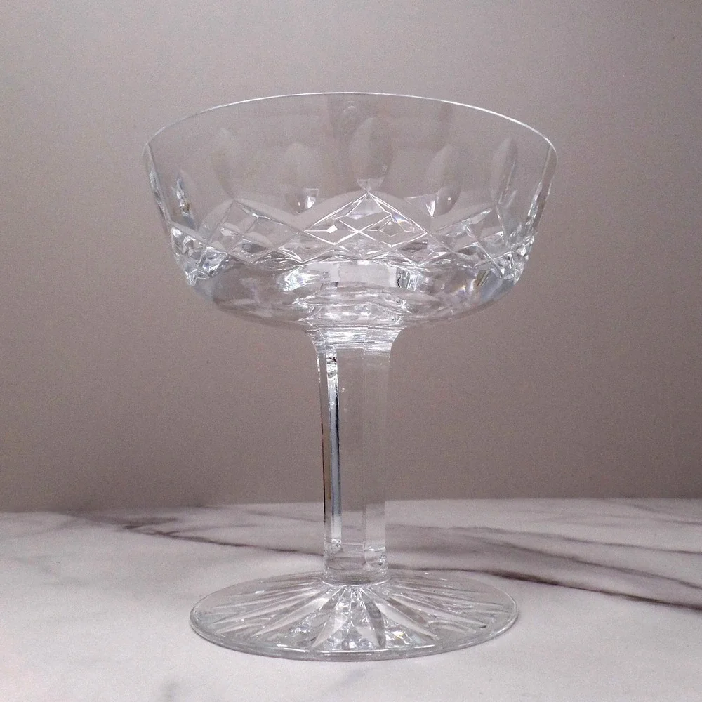 Vintage Waterford Crystal Lismore Champagne Coupe / Tall Sherbet Glass